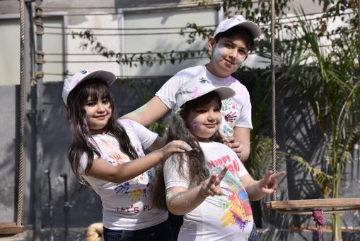 Free Stock Photo of Happy Holi Shoot Kids