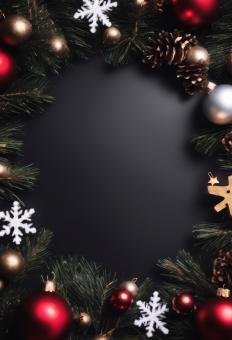 Free Stock Photo of Merry Christmas Background With Blank Space in the Middle