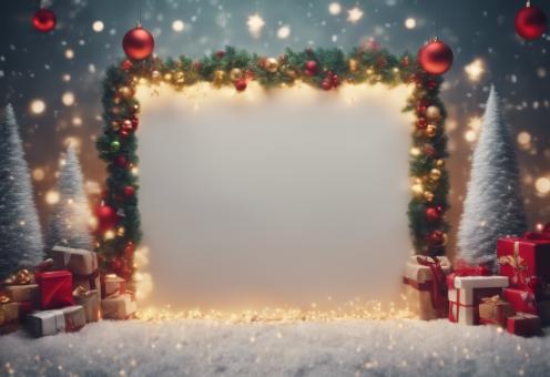 Free Stock Photo of Merry Christmas Background With Blank Space in the Middle