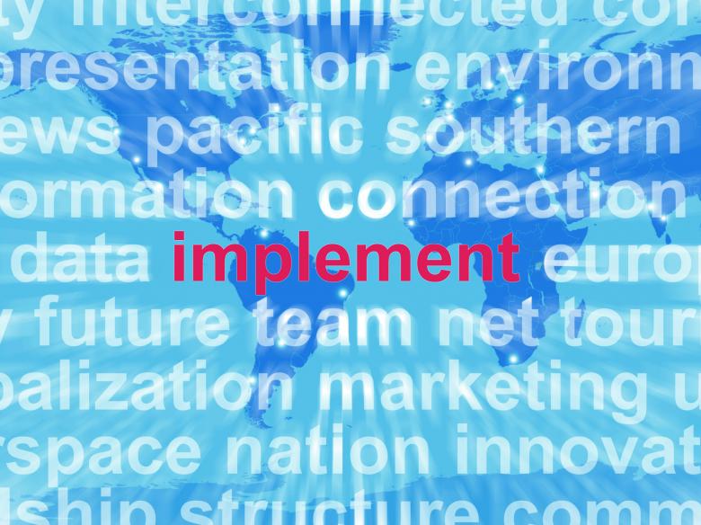 Free stock image of Implement Word Cloud Shows Implementing Or Executing A Plan created by Stuart Miles