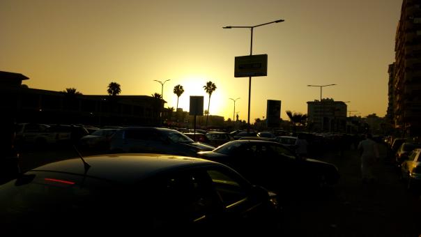 Free Stock Photo of Traffic at Sunset