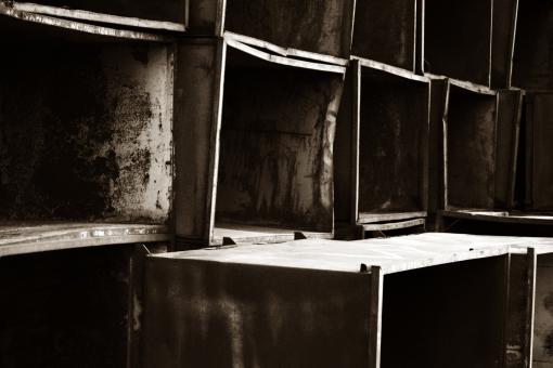 Free Stock Photo of Piled metal boxes