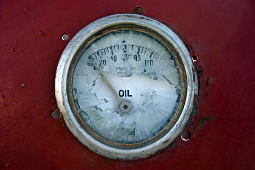 Free Stock Photo of Shattered oil meter