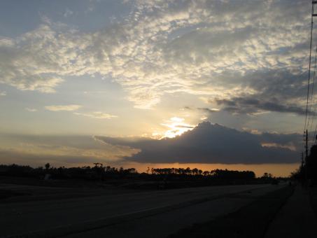 Free Stock Photo of roadside sunset