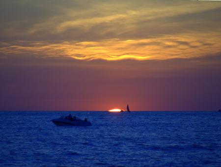 Free Stock Photo of sunsets on lake michigan