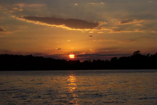 Free Stock Photo of Rice lake sunset