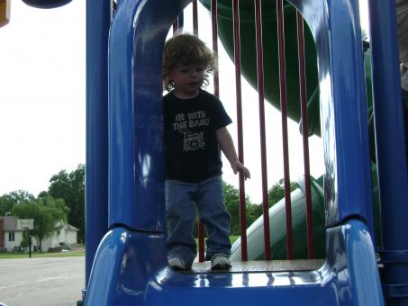 Free Stock Photo of Learning to slide by our self