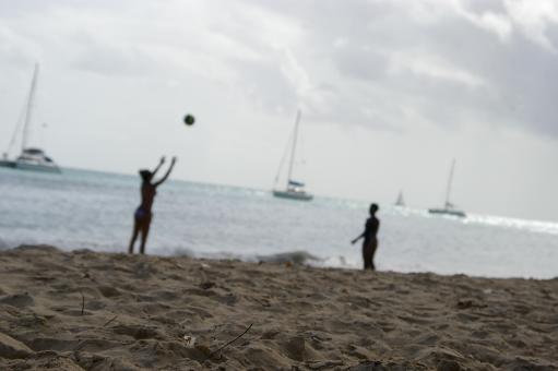Free Stock Photo of Volleyball at the beach - Darker