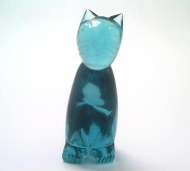 Free Stock Photo of Blue glass cat
