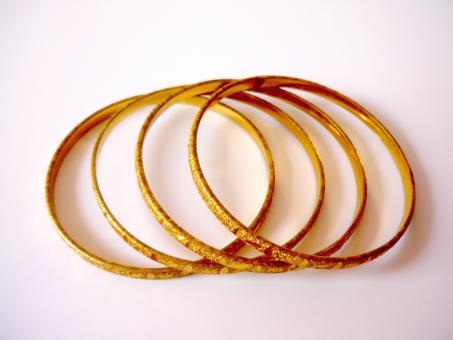 Free Stock Photo of Gold Bangles