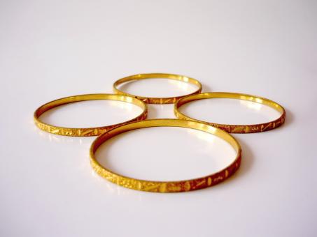 Free Stock Photo of Gold Bangles