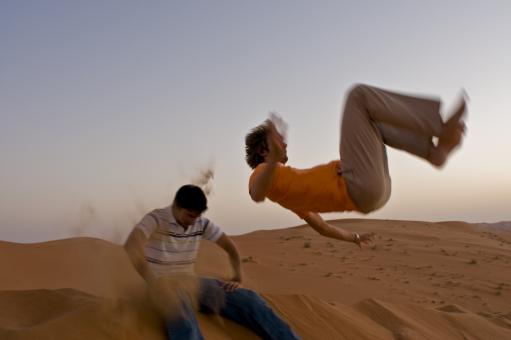Free Stock Photo of Dune jumping