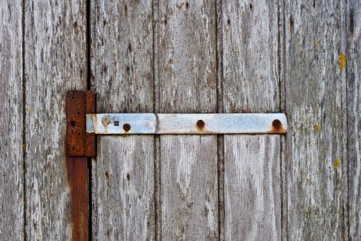 Free Stock Photo of Rusty Hinges on Wood