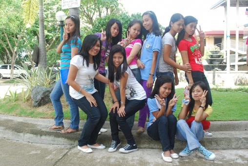 Free Stock Photo of Group of young girls
