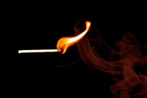 Free Stock Photo of Burning Match and Red Smoke