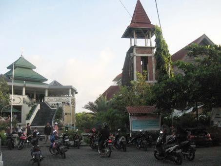 Free Stock Photo of Mosque and Church