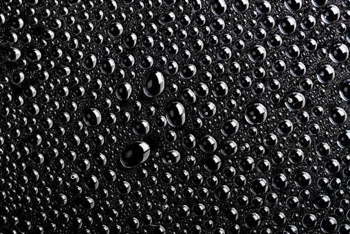 Free Stock Photo of Black water drops macro background