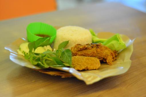 Free Stock Photo of Fried chicken and rice