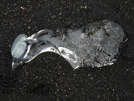 Free Stock Photo of Ice on black sand beach