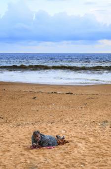 Free Stock Photo of Alone man on the beach