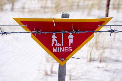 Free Stock Photo of Danger - Land Mine sign in the Falklands