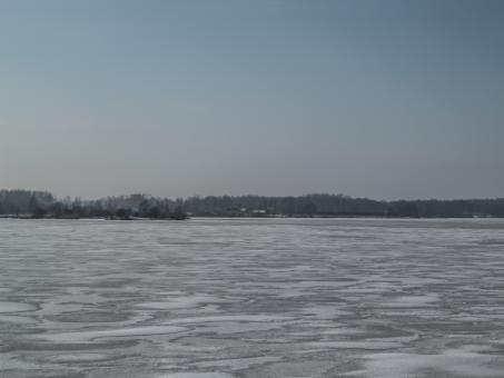 Free Stock Photo of River covered with a thick layer of ice