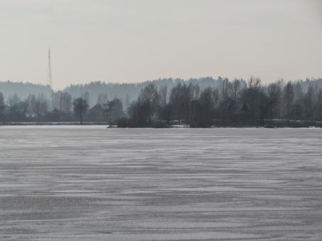 Free Stock Photo of River covered with a thick layer of ice
