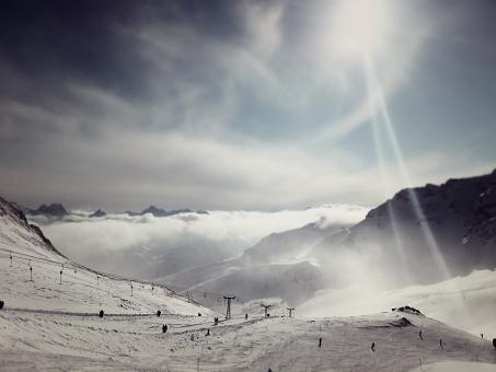 Free Stock Photo of Big Mountain Skiing