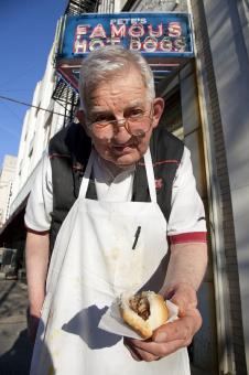 Free Stock Photo of Hot Dog Vendor