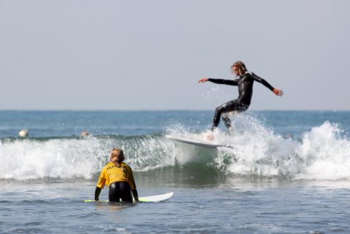 Free Stock Photo of Surfing on the Waves