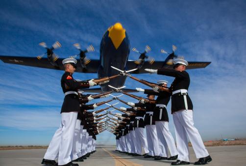 Free Stock Photo of Silent Drill Platoon
