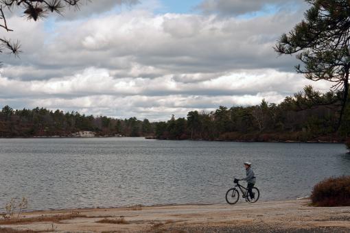 Free Stock Photo of Bicyclist at Minnewaska State Park Preserve