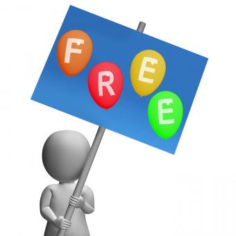 Free Stock Photo of Sign Free Balloons Represent Gratis and no Charge
