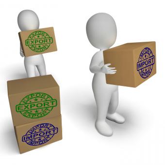 Free Stock Photo of Import Export Boxes Show International Trade Importing And Exporting