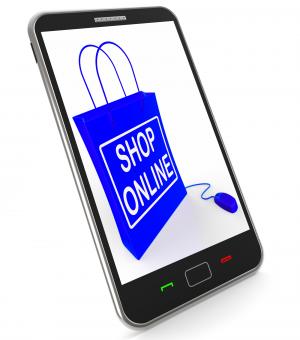 Free Stock Photo of Shop Online Bag Shows Internet Shopping and Buying