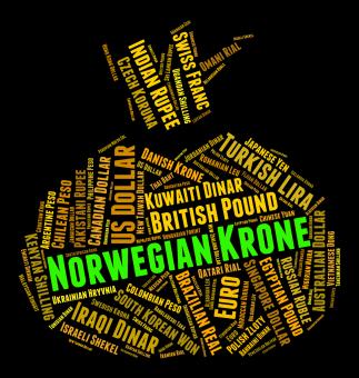 Free Stock Photo of Norwegian Krone Shows Worldwide Trading And Foreign