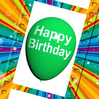 Free Stock Photo of Happy Birthday Balloon Shows Cheerful Festivities and Party