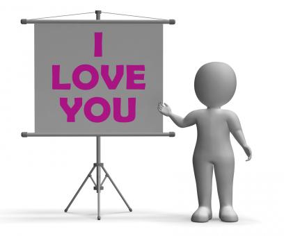 Free Stock Photo of I Love You Board Means Romance And Dating