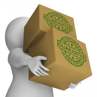 Free Stock Photo of Guarantee Stamp On Box Shows Quality Assured