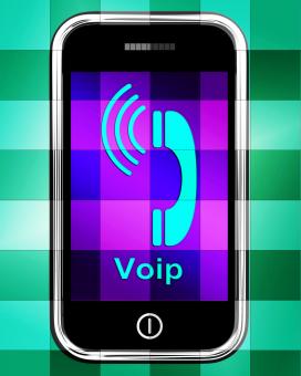 Free Stock Photo of Voip On Phone Displays Voice Over Internet Protocol Or Ip Telephony