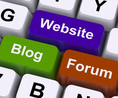Free Stock Photo of Website Blog And Forum Keys Show Internet Or Www