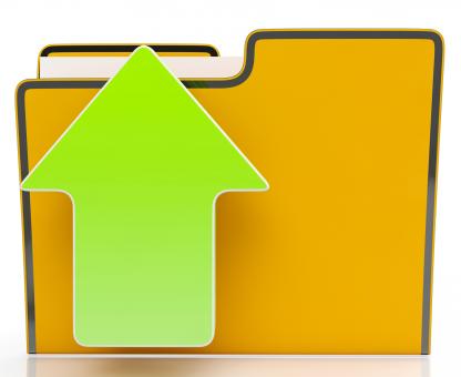 Free Stock Photo of Upload Arrow And File Shows Uploaded
