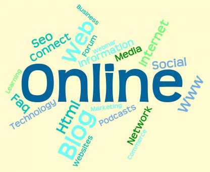 Free Stock Photo of Online Word Means World Wide Web And Internet