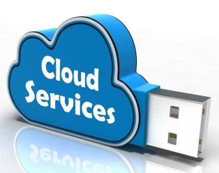 Free Stock Photo of Cloud Services Cloud Pen drive Shows Online Computing Services