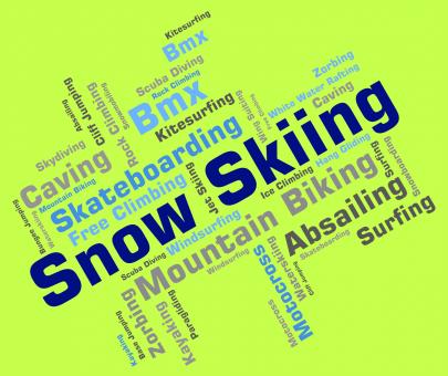 Free Stock Photo of Snow Skiing Indicates Winter Sport And Skis
