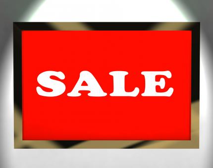 Free Stock Photo of Sale Screen Shows Promotion Discount Or Offer Online
