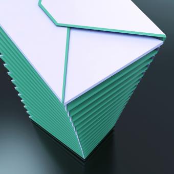 Free Stock Photo of Piled Envelopes Shows Computer Mail Outbox Communication