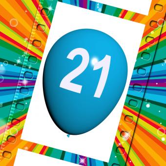 Free Stock Photo of Balloon Shows Twenty-first Happy Birthday Celebrations