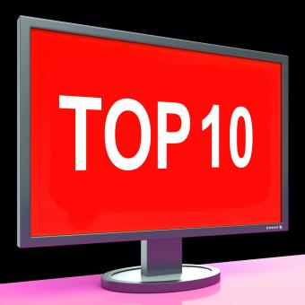 Free Stock Photo of Top Ten Screen Shows Best Ranking Or Rating