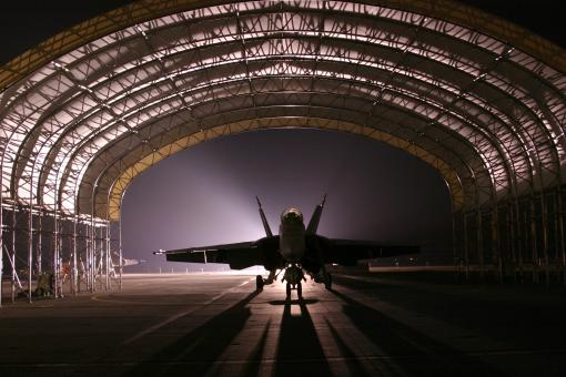 Free Stock Photo of Fighter Jet in the Hangar